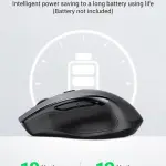 UGREEN مريح Contoured-Shape Design لاسلكي ماوس أسود