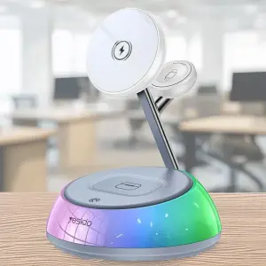 عرض YESIDO DS31 - 3 in 1 wireless charger with light