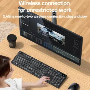 عرض YESIDO KB42 English - Wireless Keyboard and Mouse Set