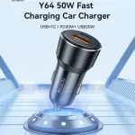YESIDO Y64 - 50W USB-A+C Car charger