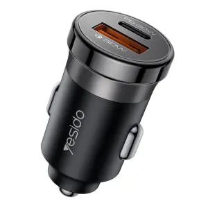 عرض YESIDO Y73 - 30W A+C Fast Car Charger (C-L cable)