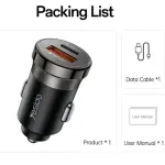 YESIDO Y73 - 30W A+C Fast Car Charger (C-L cable)